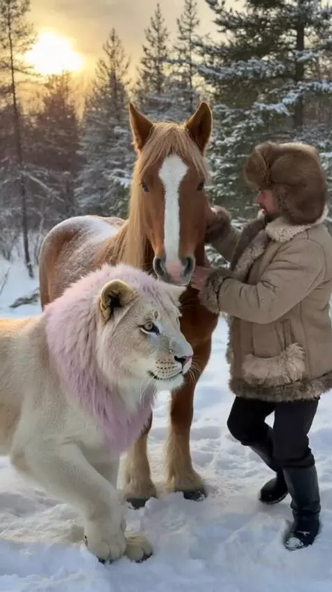 AI Video from prompt: A beautiful white lion with iridescent shiny fur