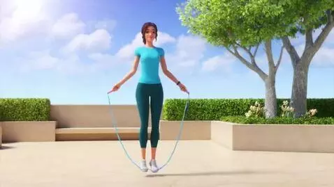 AI Video from prompt: Pixar woman skipping rope