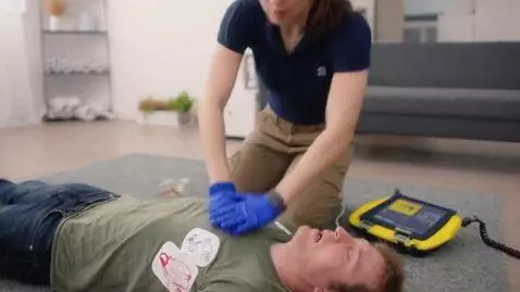 AI Video from prompt: CPR AND DEFIB GIRL VIDEO