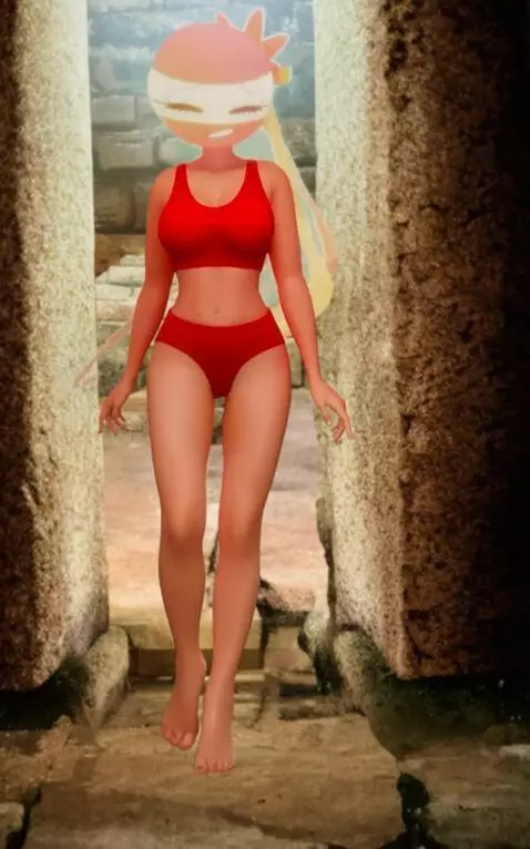 AI Video from prompt: She is slowly peacefully walking in the tomb