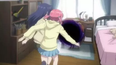 AI Video from prompt: A black hole appears in the anime girls' room an