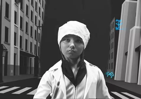 AI Video from prompt: walking down the street in a vector style, holdi