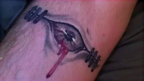 AI Video from prompt: The eyeball tattoo in the picture should come to