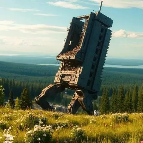 AI Video from prompt: The building steps towards the forest