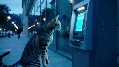 AI Video from prompt: 4K cinematic street scene: humanoid dark-striped