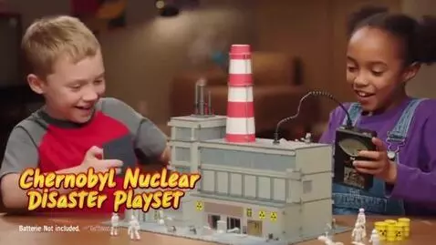 AI Video from prompt: 1990s TV commercial - "Chernobyl Nuclear Disaste