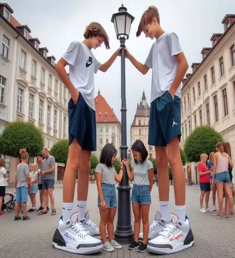 AI Video from prompt: tall guys come closer to each other, hold hands,