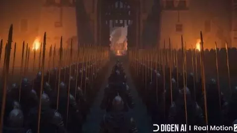 AI Video from prompt: medieval. dark fantasy. cold colors. marching so