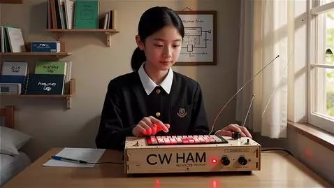 AI Video from prompt: A japanese girl student in her room, seated at h