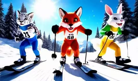 AI Video from prompt: Animals cross the finish line