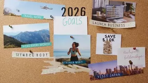 AI Video from prompt: A video of a vision board for goals to attain in