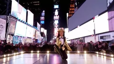 AI Video from prompt: A dancer that moves with fancy foot work. Wearin