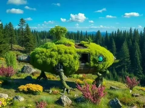 AI Video from prompt: The building Walking