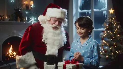 AI Video from prompt: Generate a New Year's video greeting from Santa 