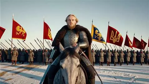 AI Video from prompt: Epic historical video in a cinematic style. Prin