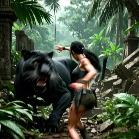 AI Video from prompt: A stunning cinematic battle scene: a fearless gi