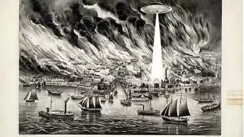 AI Video from prompt: Slowly zoom into the scene animate the flying sa