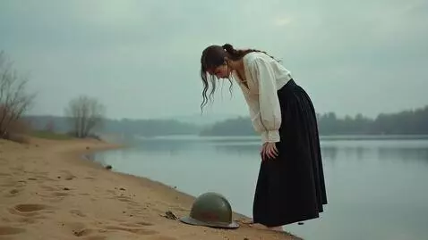 AI Video from prompt: женщина поднимает металлический круглый предмет,