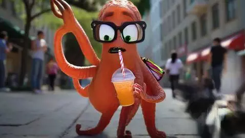 AI Video from prompt: A vlog-style video of a cartoonish but expressiv