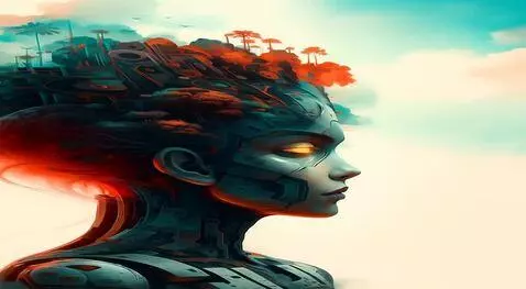 AI Video from prompt: A surreal portrait of a woman with her eyes clos