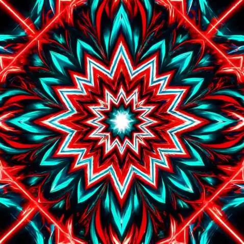 AI Video from prompt: A vibrant, symmetrical digital artwork with a ne