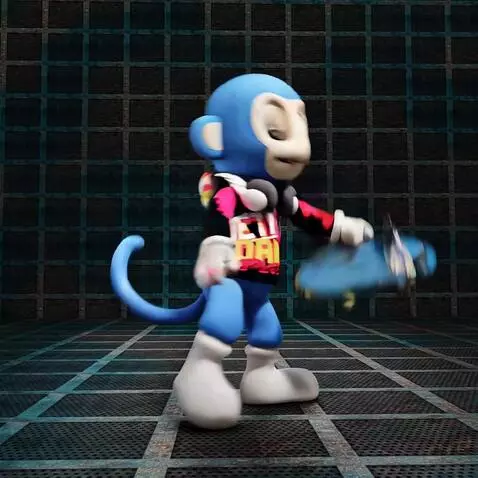 AI Video from prompt: have the monkey throw the skateboard up in the a