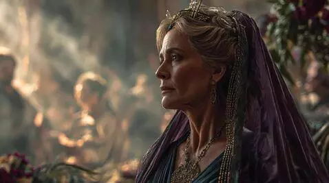 AI Video from prompt: Subtle cinematic animation: The regal figure's e