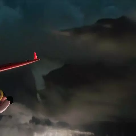 AI Video from prompt: Plane suddenly makes a sharp turn and flies off 