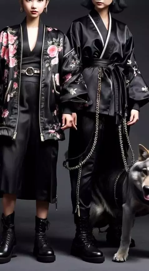 AI Video from prompt: Girls Cross their Arms,  Wolf barks