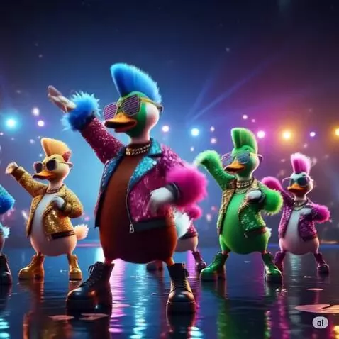 AI Video from prompt: Flash mob boss dance routine