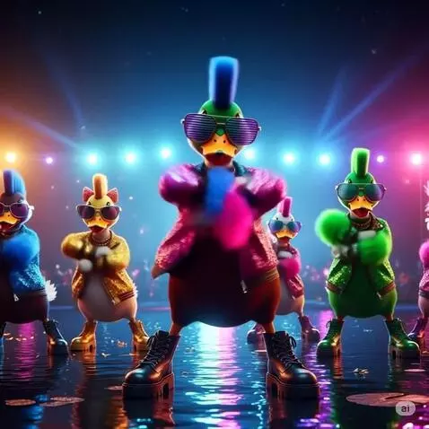 AI Video from prompt: Flash mob boss dance routine