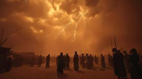 AI Video from prompt: Subtle cinematic animation: The lightning in the
