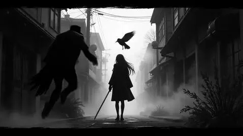 AI Video from prompt: A cinematic black and white anime scene, 5 secon