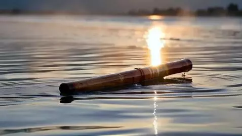 AI Video from prompt: A calm river at dawn, light fog rising, a wooden