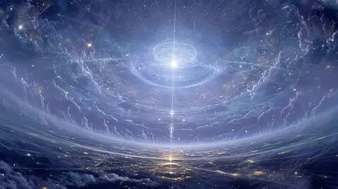 AI Video from prompt: Cosmic entities positioned as invisible overseer