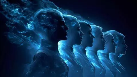 AI Video from prompt: Ultra-realistic 8K shot of multiple human silhou