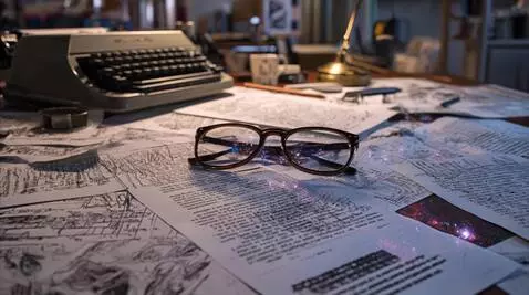 AI Video from prompt: "Ultra-realistic 8K close-up of vintage glasses 