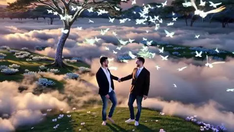AI Video from prompt: A happy couple walks hand-in-hand through a brea