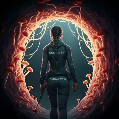 AI Video from prompt: the clothing on the woman dissolve into signal o