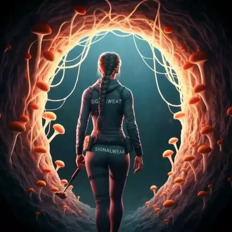 AI Video from prompt: the clothing on the woman dissolve into signal o