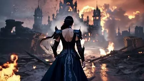 AI Video from prompt: A powerful and sexy dark queen walking slowly ou