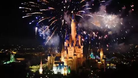AI Video from prompt: disneyland at night
