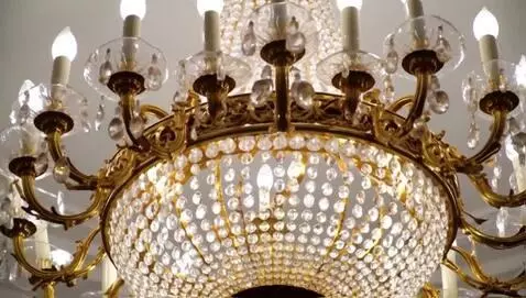 AI Video from prompt: Worlds most expensive chandelier made of gold an