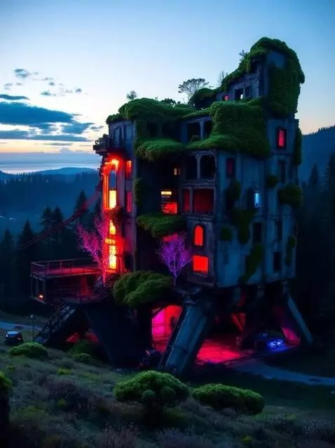 AI Video from prompt: the backlight glows with bright lights