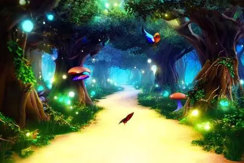 AI Video from prompt: A magical enchanted exotic forest in slow motion