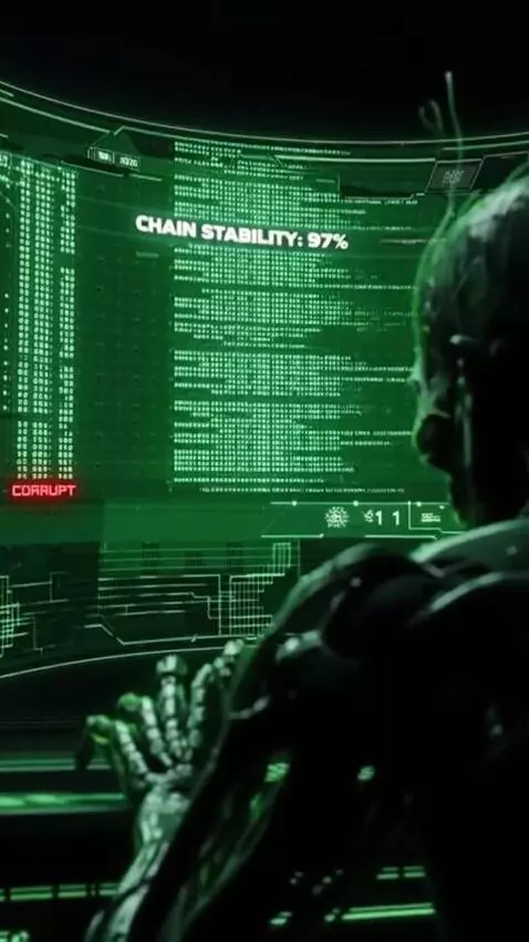 AI Video from prompt: A corrupt program trying to bring down the block