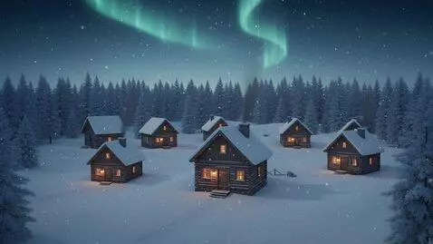 AI Video from prompt: The auroras shine and swerve brightly in the nig