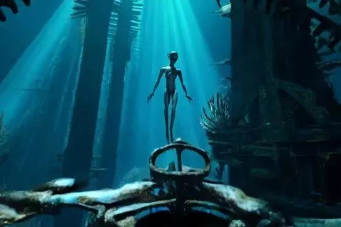 AI Video from prompt: A stunningly detailed, slow-motion **worm's-eye 