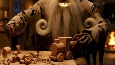 AI Video from prompt: Extreme close-up cinematic video inside a cozy r