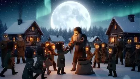 AI Video from prompt: A heartwarming, magical wide-shot video in a rem